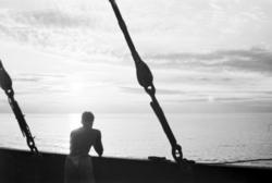 A. Moe betrakter solnedgangen