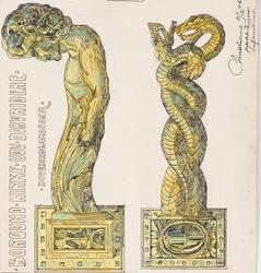 Borgund Kirke udvendige dørvridere [Arbeidstegning]