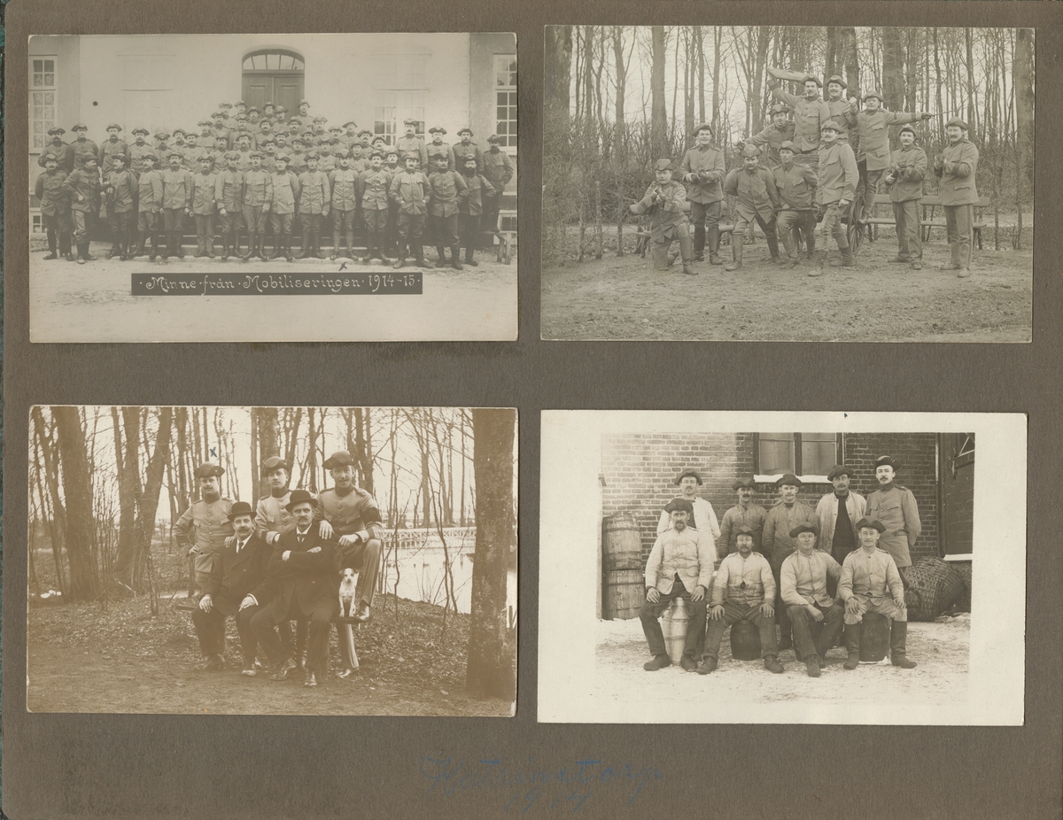 Gruppbild med soldater från Positionsartilleriregemente A 9.