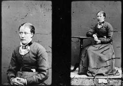 Portrett av kvinne. To portretter på samme glassplate av sam