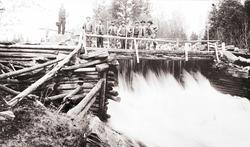 Fløtere. Fløterdam. 
Tylldalsfløtere på gammeldammen ved fa