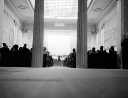 Universitetet. Universitetets aula. Interiør. Oktober 1950