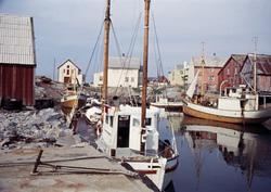 Foto fra båthavna på fiskeværet Grip, nå i Kristiansund komm
