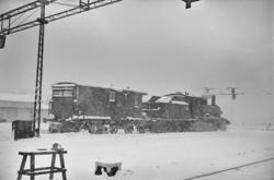 Snøryddingstog på Trondheim stasjon. Sporrenser Rs 16374 tre