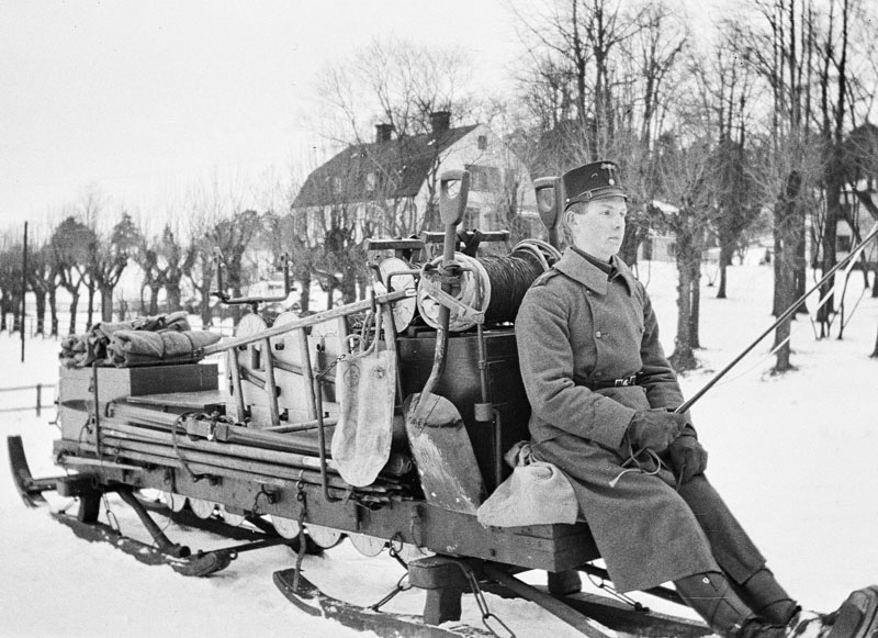 Vinterpackning och slädkärrförsök 1935