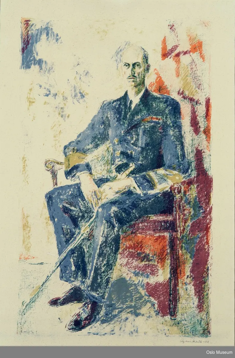 Portrett av kong Haakon VII [grafikk]