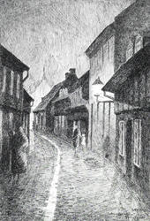 Smalgangen, Grøndland [tusjtegning]