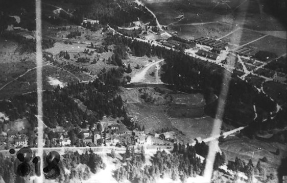 Flygfoto över Östra lägret i Skillingaryd.