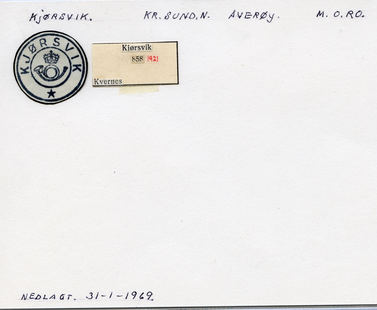 Stempelkatalog Kjørsvik, Kristiansund, Averøy, Møre og Romsdal
