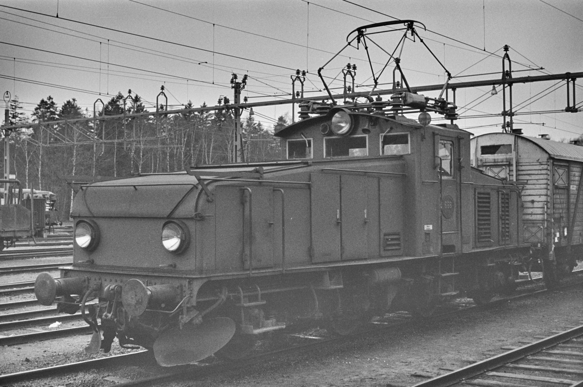 Svensk elektrisk lokomotiv type Hg nr. 666 i Ängelholm i Sverige.