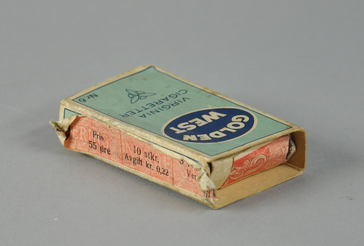 Sigarettpakke av kartong for ti sigaretter