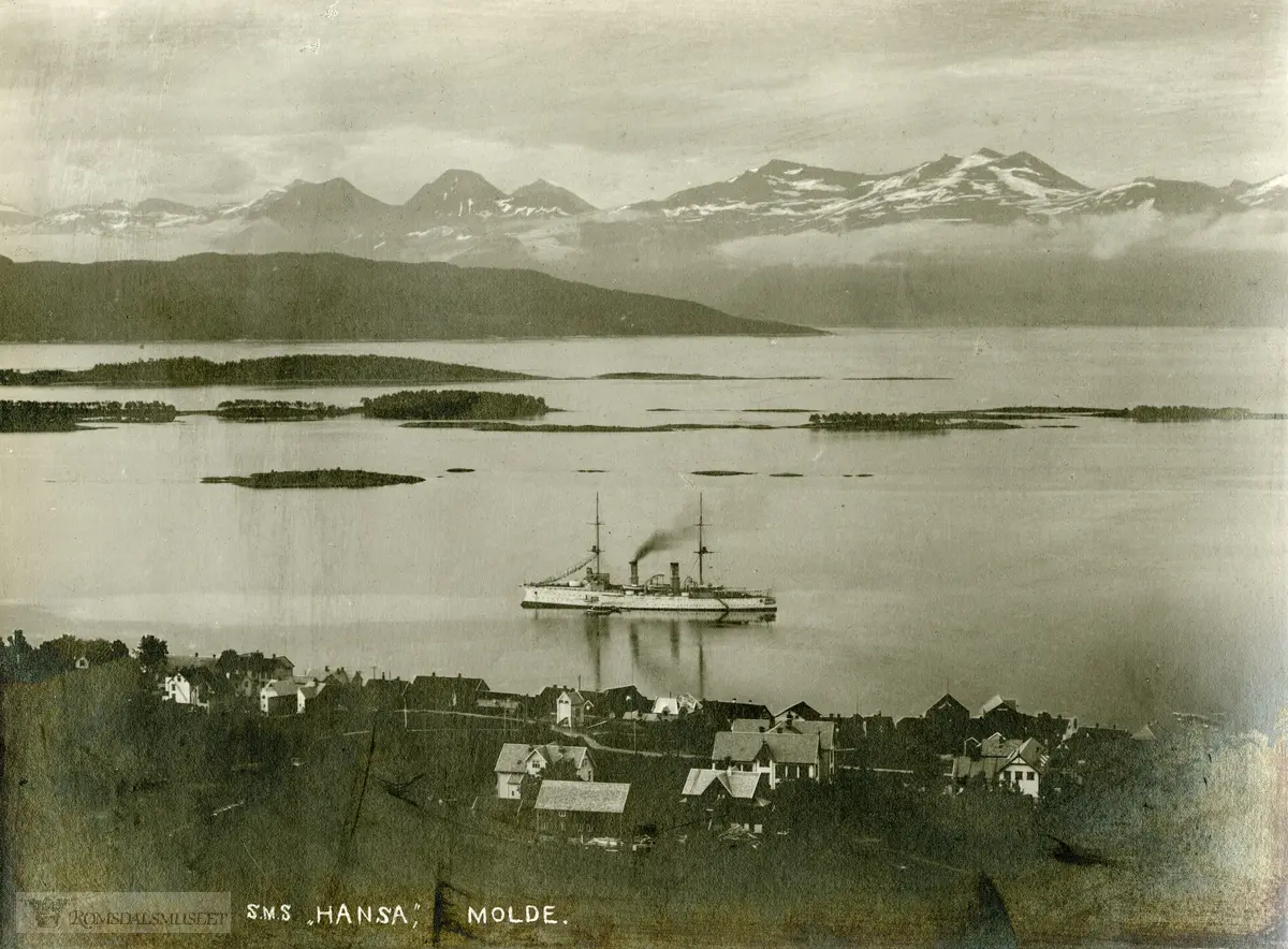 S.M.S Hansa på Moldefjorden...https://en.wikipedia.org/wiki/SMS_Hansa_(1898)