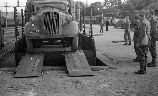 Lastning av fordon på järnväg i Bankeryd.