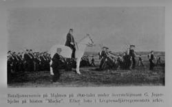 Bataljonsexercis på Malmen ca 1890-tal, från publicerat foto