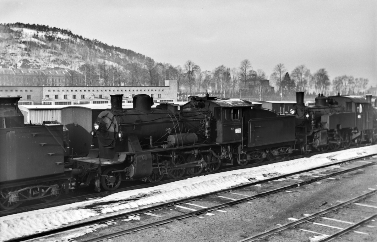 Hensatt damplokomotiv type 24c nr. 405 i Lodalen i Oslo.