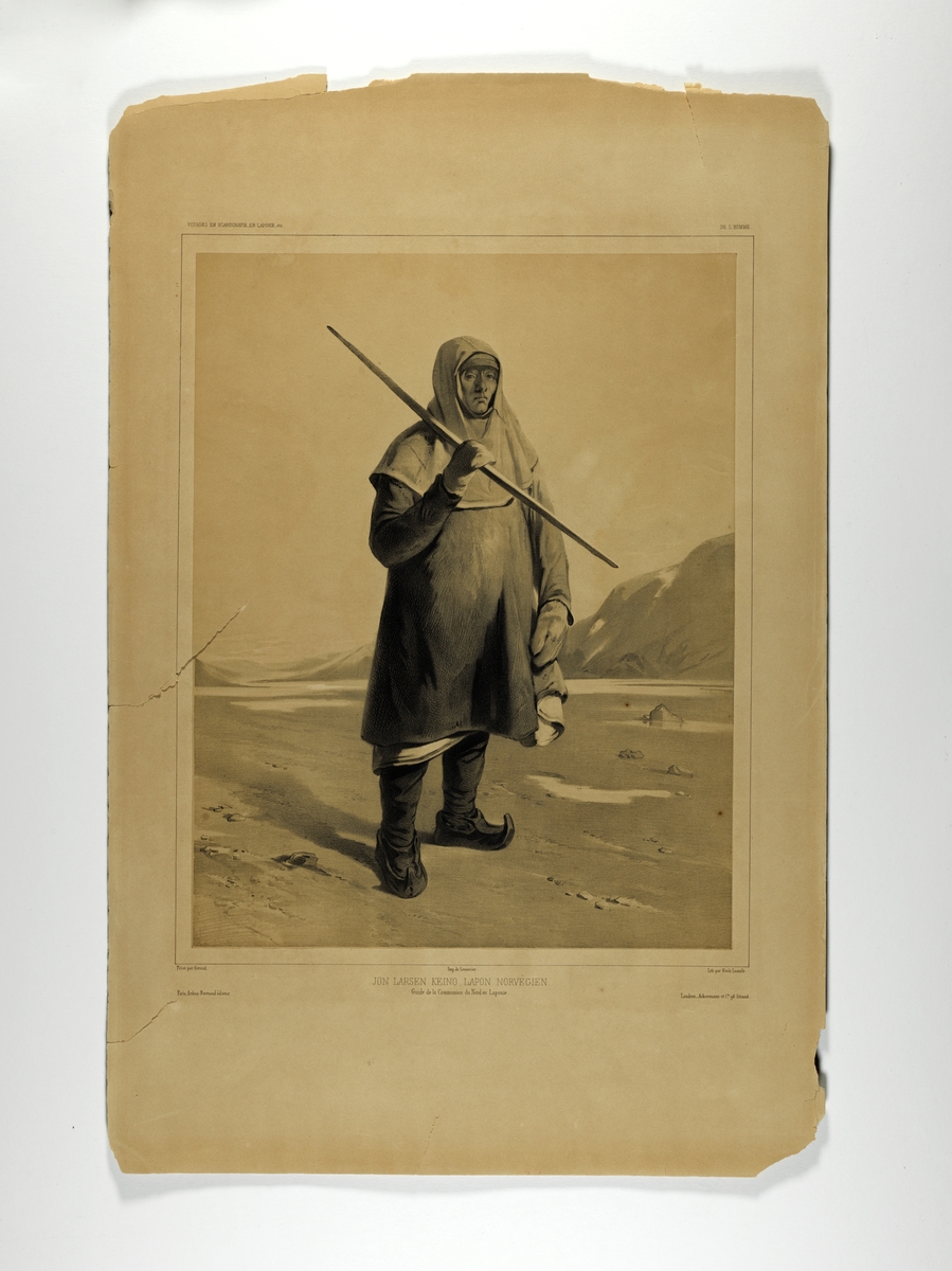 Portrett av Jon Larsen Keino, nordsamisk fører. Antagelig Finnmark, 1839.