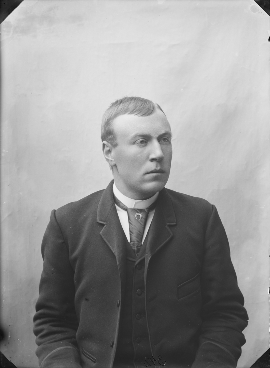 Brystbilde av mann med mørk jakke og slips.