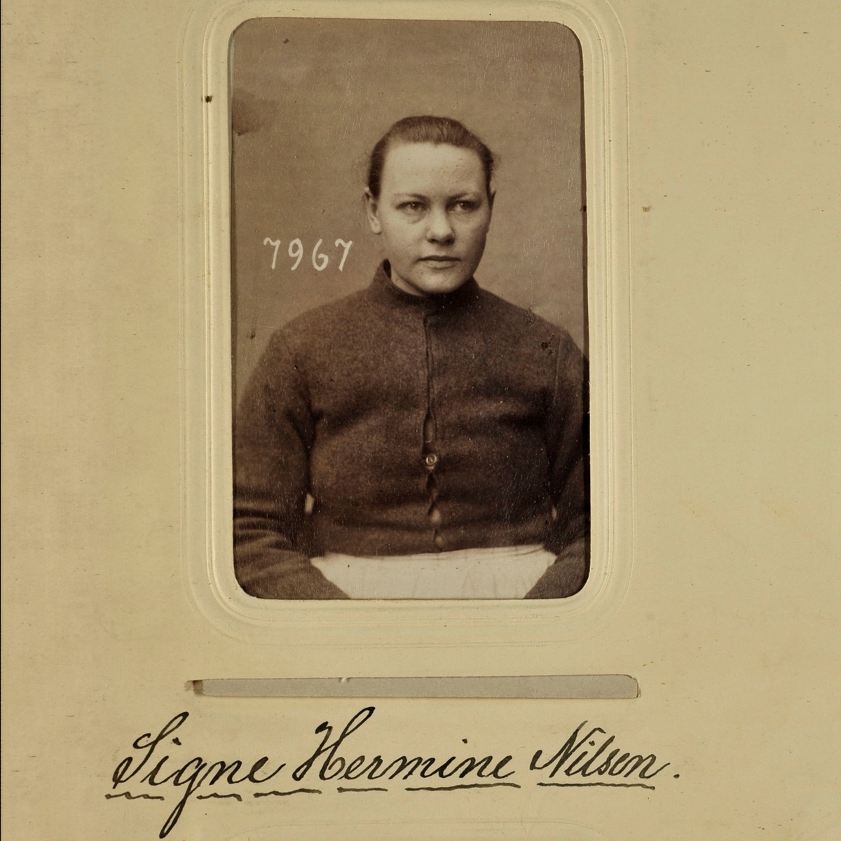 Registreringsfoto fra Kristiania-politiets sedelighetsalbum.