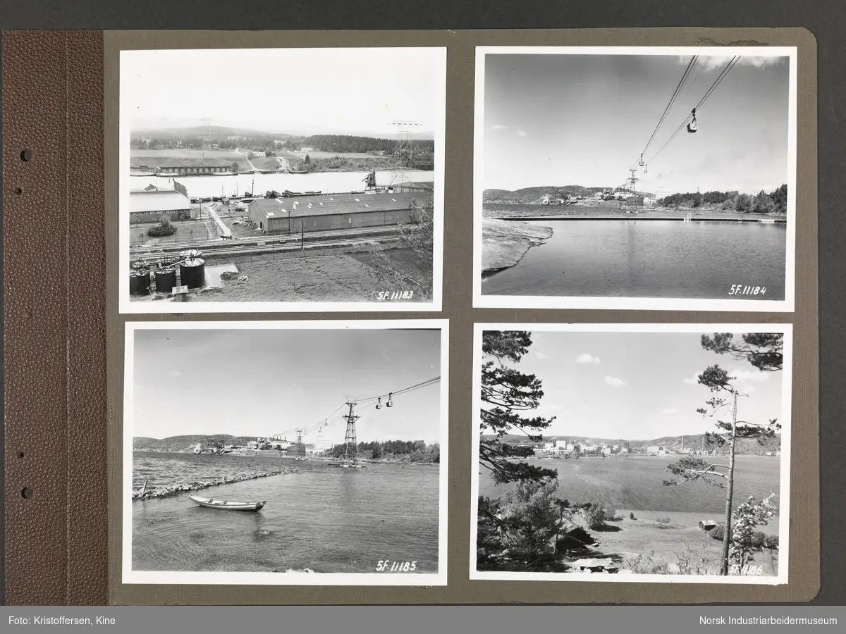 Fotoalbum med 52 sider og 110 innlimte fotografier fra Norsk Hydro på Herøya.