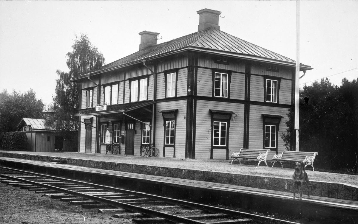 Järnvägsstationen i Delsbo. Stationen byggdes av SJ 1888.