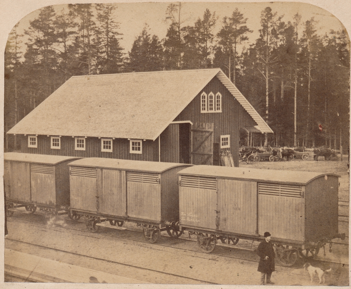 Hallsbergs godsmagasin år 1863.