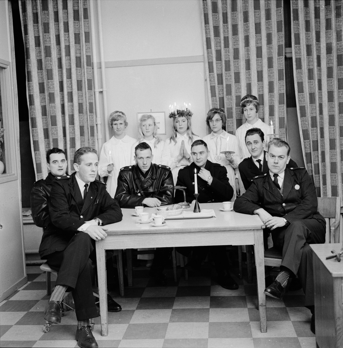 Luciafirande på polisstationen, Uppsala 1960