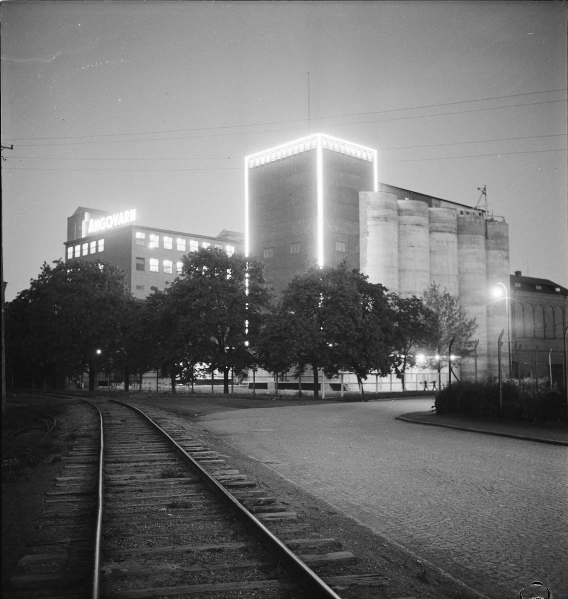 Nattvy över kvarteret Ångkvarnen, Uppsala 1948
