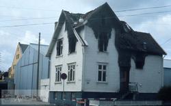 Brannskadet hus i Storhaug bydel
