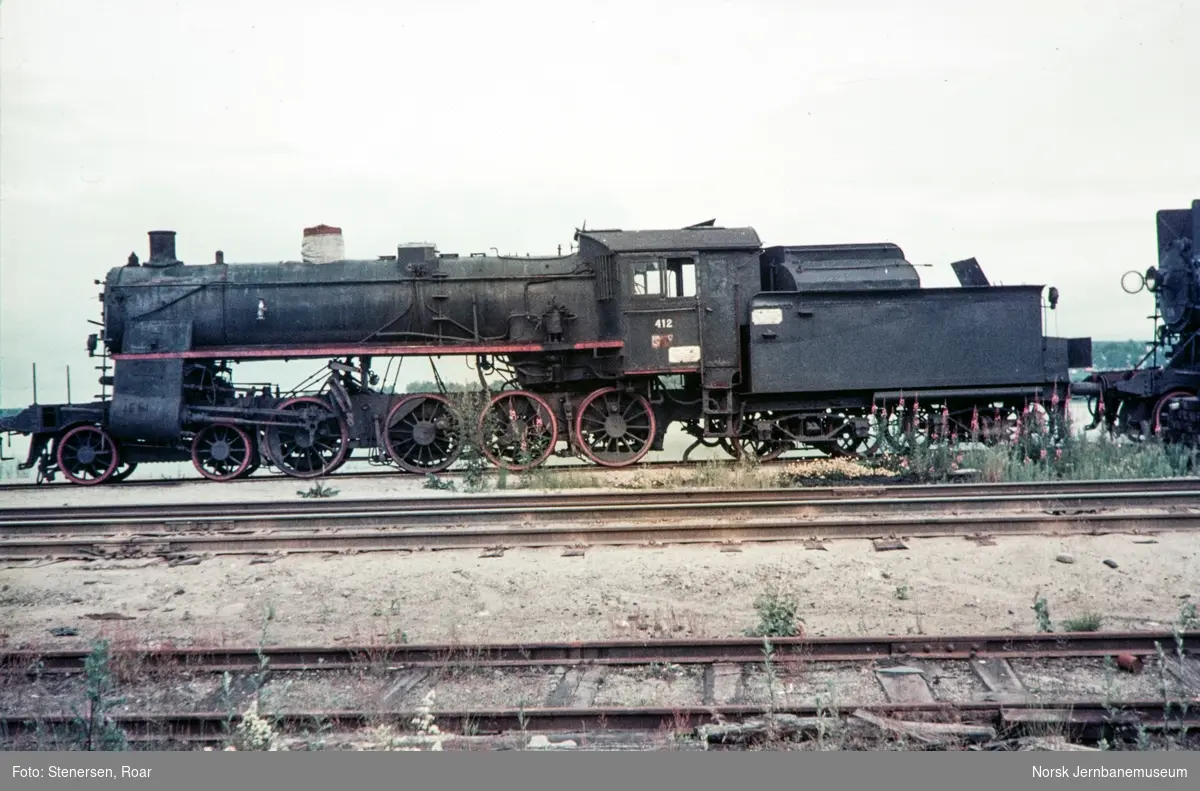 Utrangert damplokomotiv type 26c nr. 412 på Hamar.
