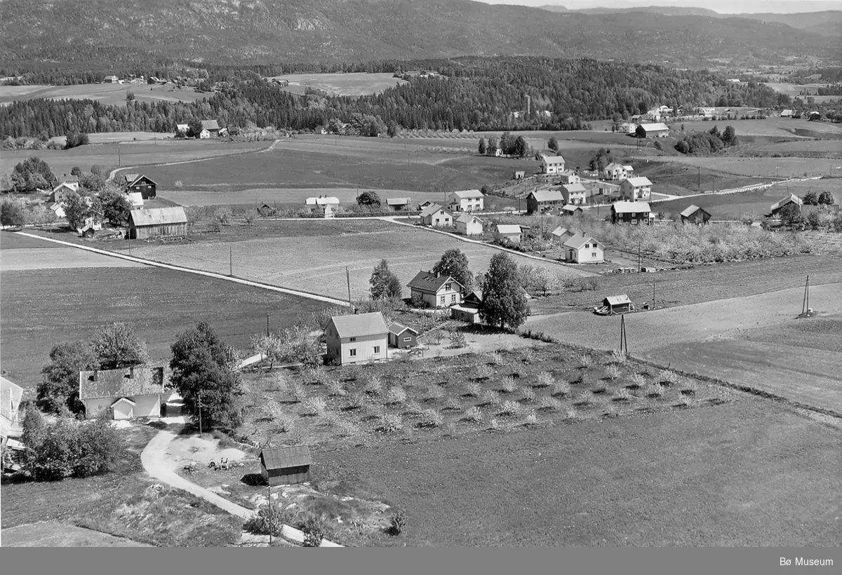 Flyfoto av Langkåshaugen 13. juni 1958.