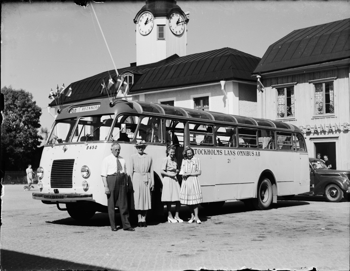 Buss på Rådhustorget, Östhammar, Uppland