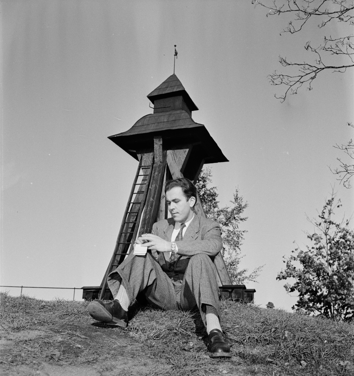 Henning Heng Österberg vid Uppsala slott, Uppsala 1953