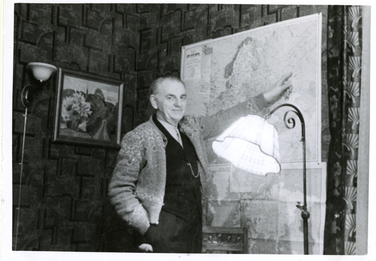 Fra familiealbum. Det siste bilde av Olaf T. Ranum senior hjemme i desember 1941.