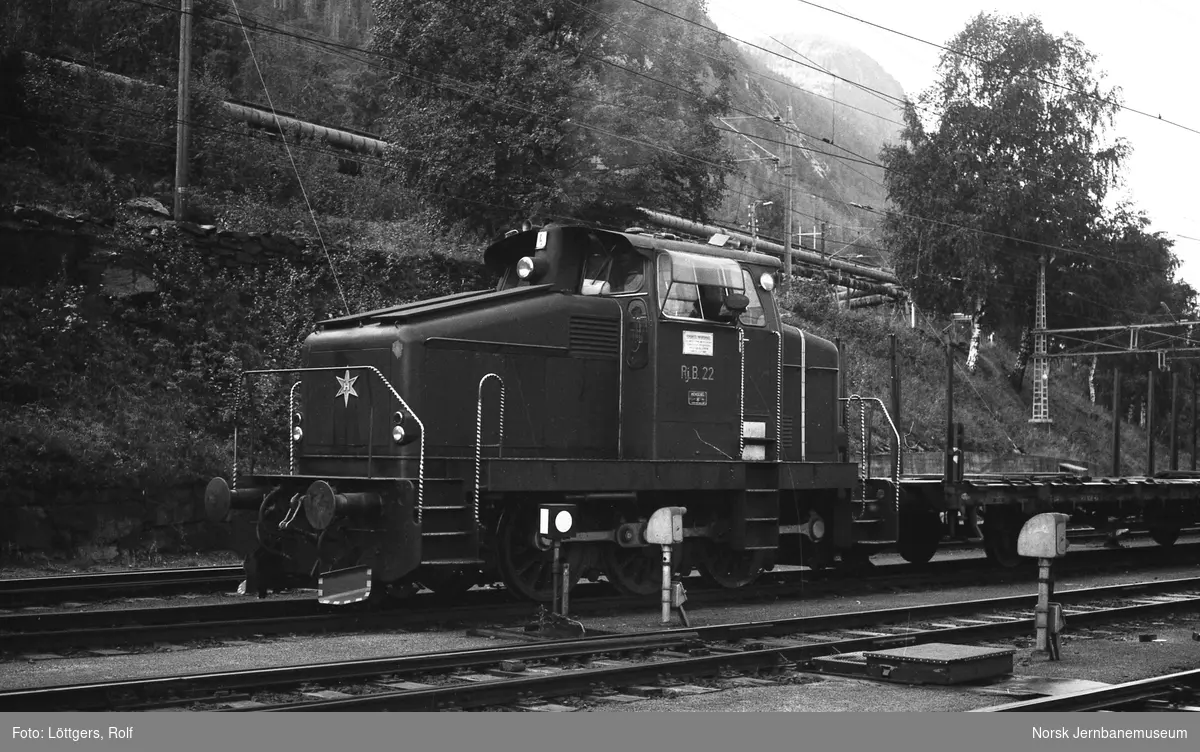 Rjukanbanens diesellokomotiv nr. 22 på Rjukan stasjon.