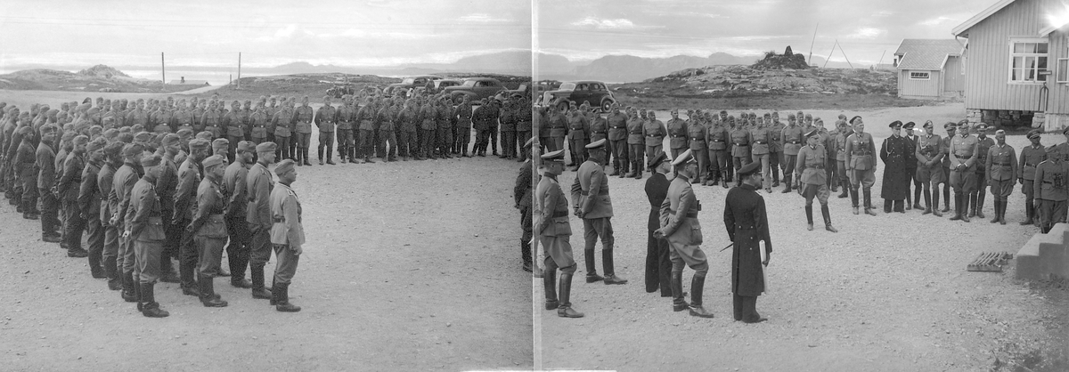 Tyske offiserer og soldater på Hysnes fort