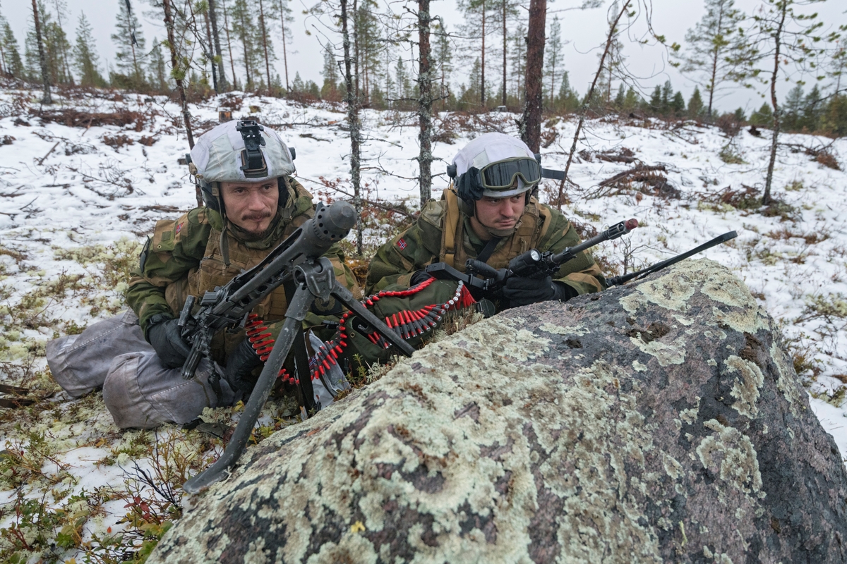 Fra Nato-øvelsen Trident Juncture, hvor soldater fra Nato-alliansen øvde sammen på å forsvare Norge.