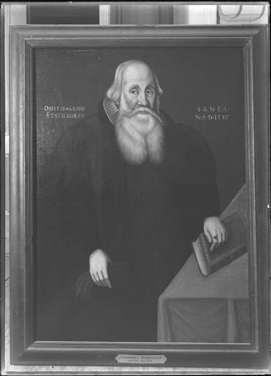 Oljemålning, biskop Johannes Rudbeckius. Västerås Domkyrka.