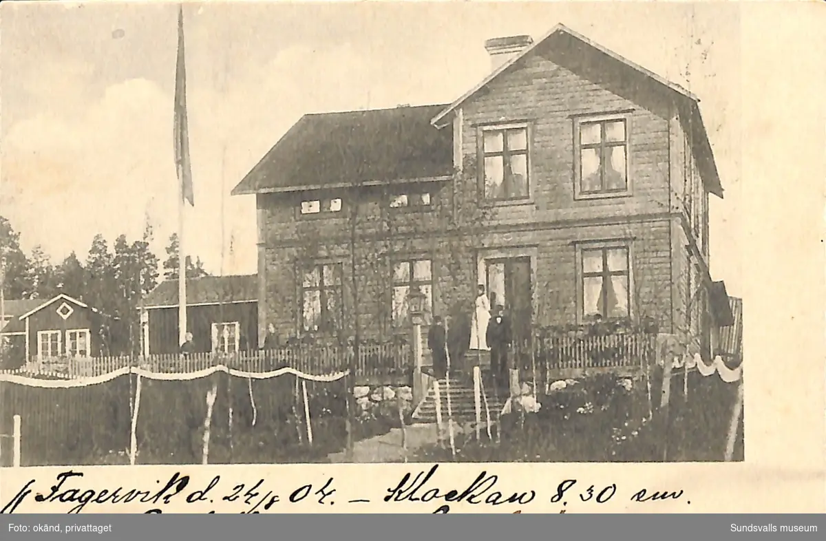 Vykort med motiv över ett hus i Fagervik.
