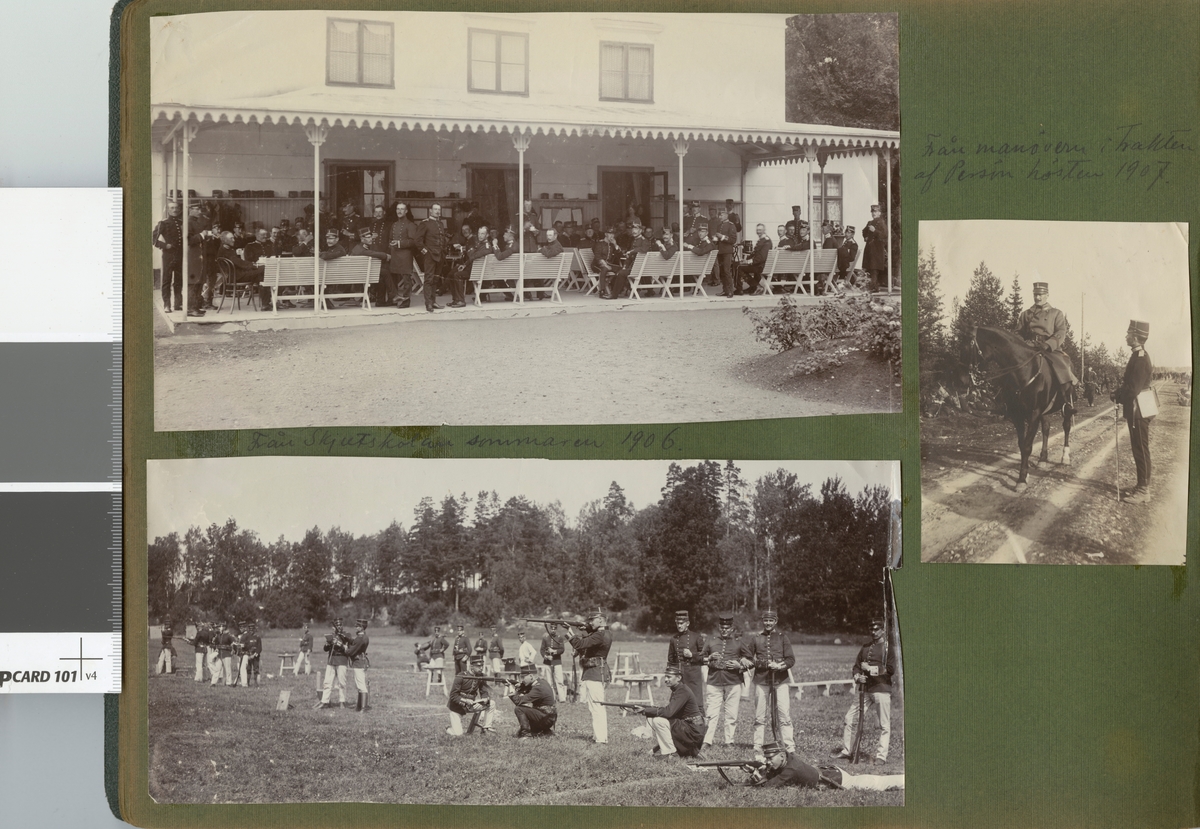 Text i fotoalbum: "Från manövern i trakten af Persön hösten 1907."