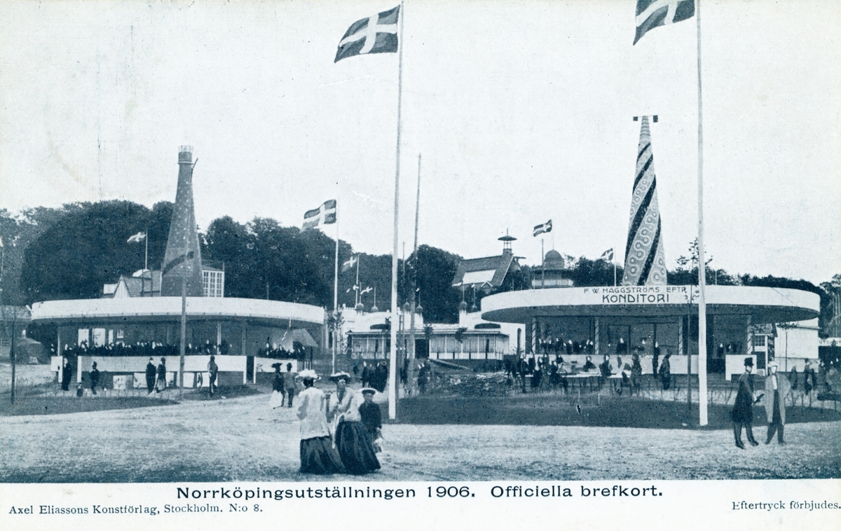 Vykort från Konst- och industriutställningen i Norrköping 1906.