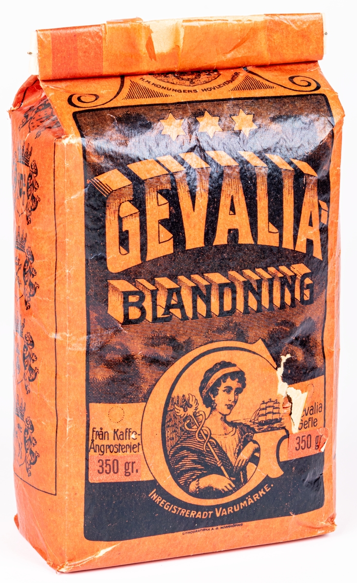 Kaffepaket, Gevalia-Blandning från Vict.Th.Engwall& co Kommanditbolag Gefle.