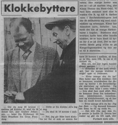 «Klokkebyttere», Hamar Stiftstidende 06.05.1959.