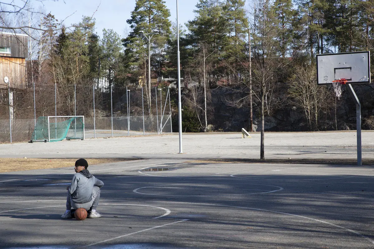 Idrettsplass på Nesodden under nedstengningen