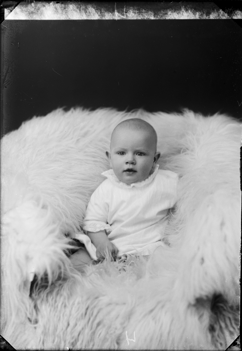 Ateljéporträtt - barn till Fredriksson från Söderharg, Harg socken, Uppland 1926