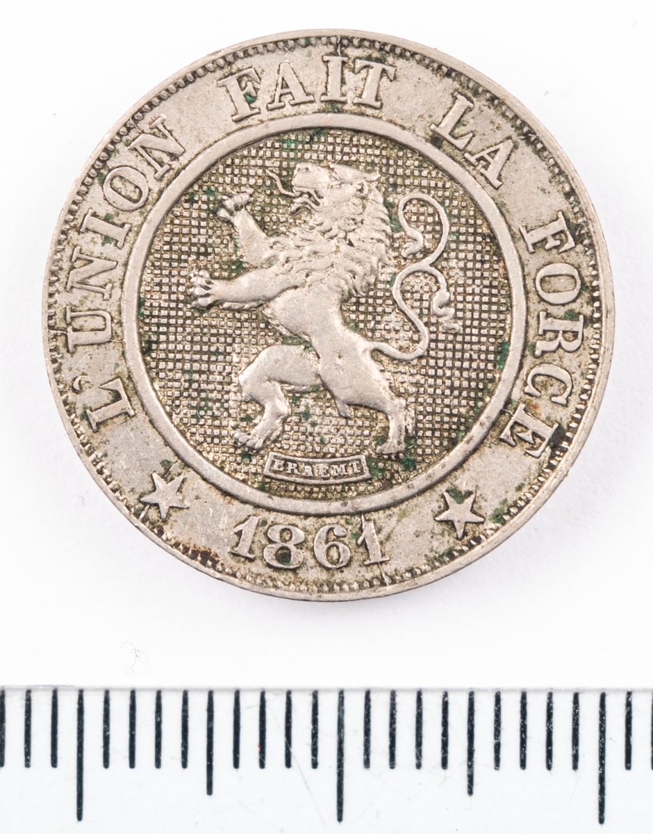 Mynt, Belgien, 1861, 10 Centimes.