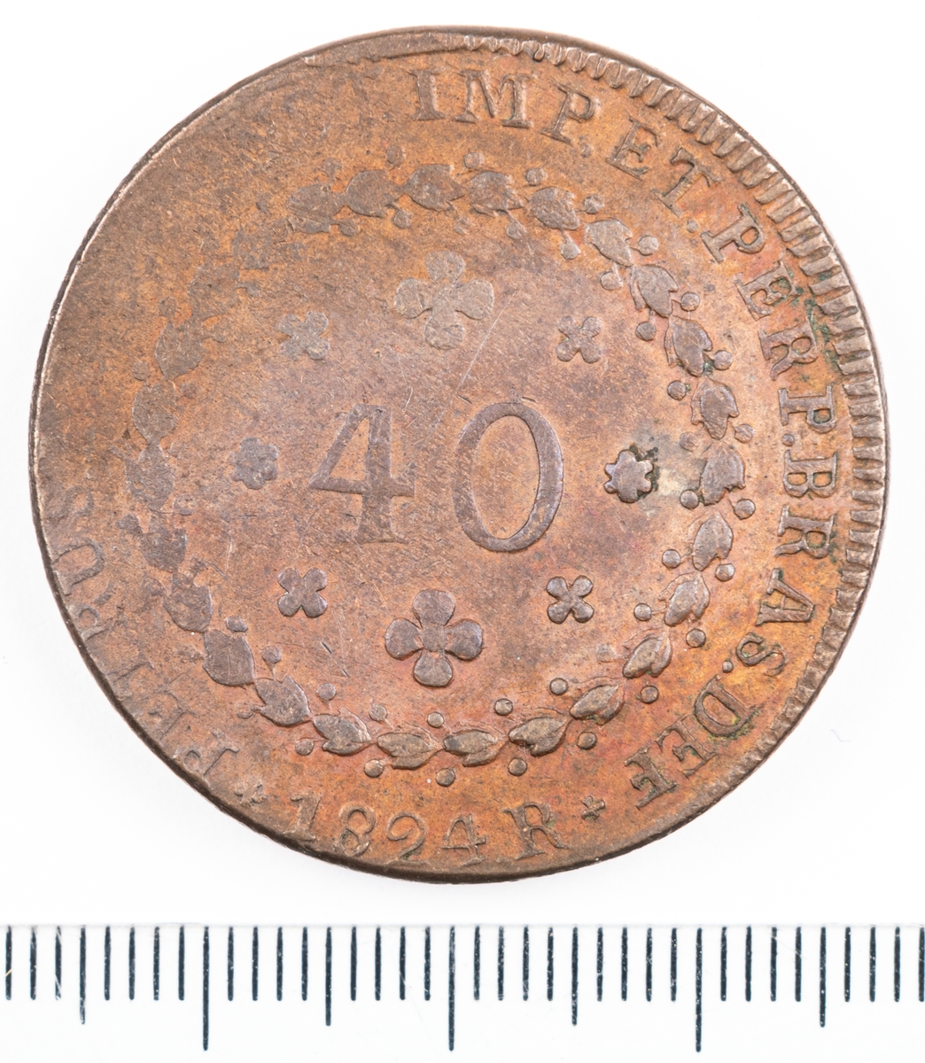 Mynt, Brasilien, 1824, 40 Reis.