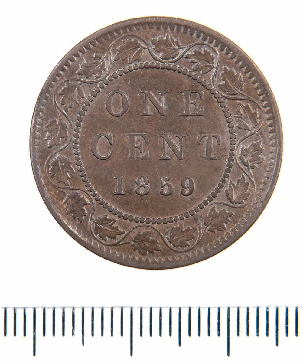 Mynt, Canada, 1859, 1 Cent.