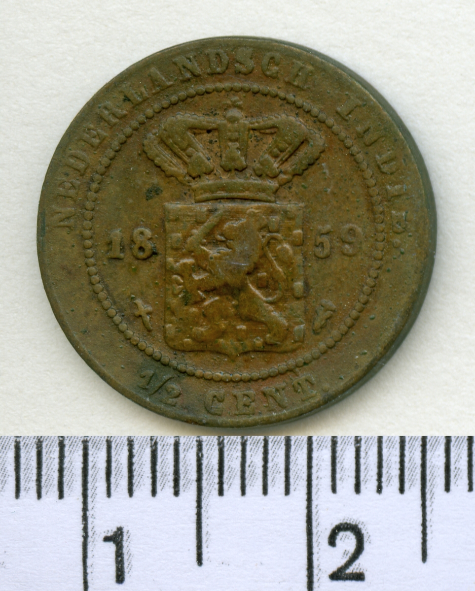 1/2 Cent 1859 Nederländska Ostindien Vilhelm III.