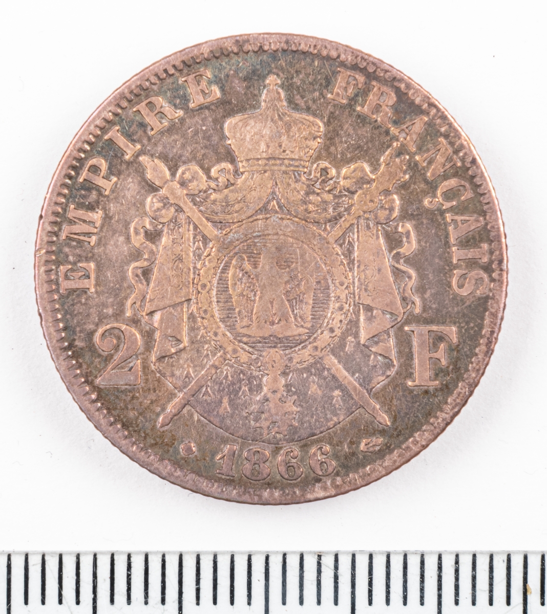 Mynt Frankrike 1866 2 Franc.
