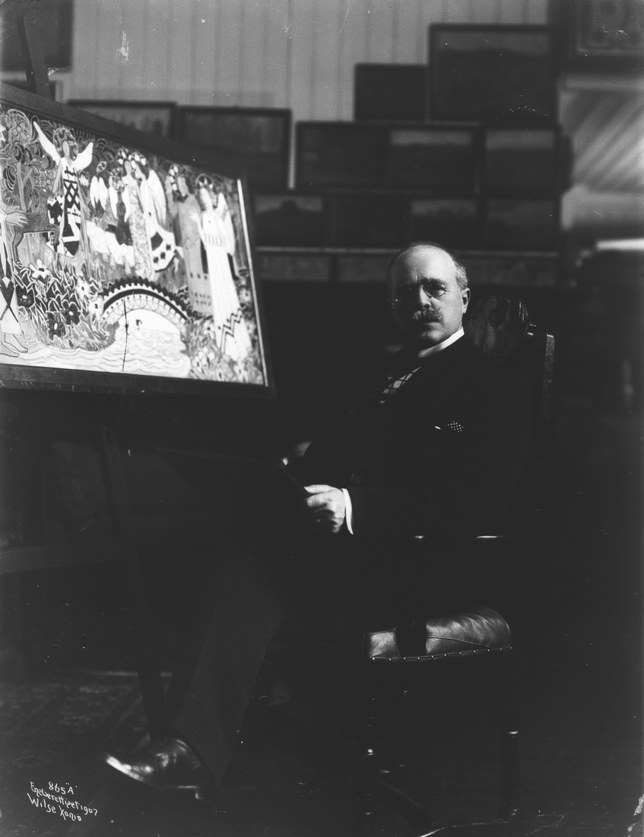 Portrett av Gerhard Munthe fotografert 1907.